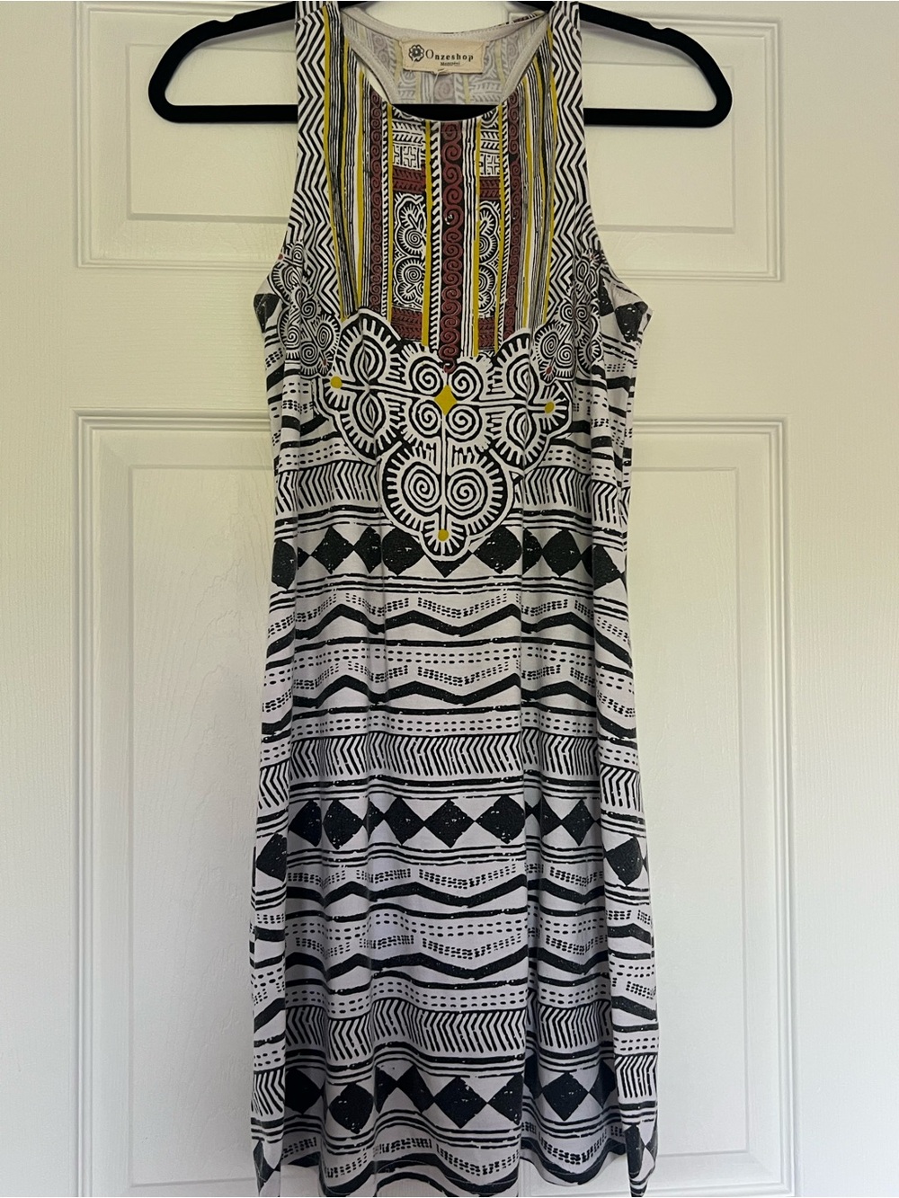 Onze Montréal Sleeveless Black & White Patterned Dress XS